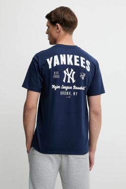 Bavlnené tričko Nike New York Yankees pánske, tmavomodrá farba, s potlačou, 01AY-44B-NK-32K