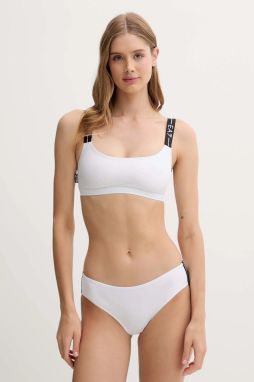 Dvojdielne plavky EA7 Emporio Armani biela farba, mäkké košíky, AF12213.7W000293