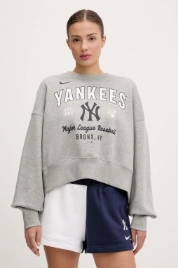 Mikina Nike New York Yankees šedá farba, s potlačou, 01D7-CY51-NK-H3K