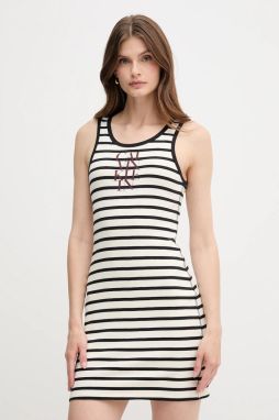 Šaty Calvin Klein Jeans béžová farba, mini, priliehavé, LV044C242G