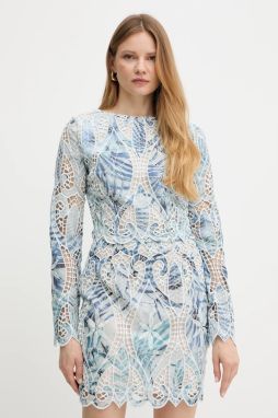 Blúzka Guess ANASTASIA tyrkysová farba, vzorovaná, W5GH0T WHAD2
