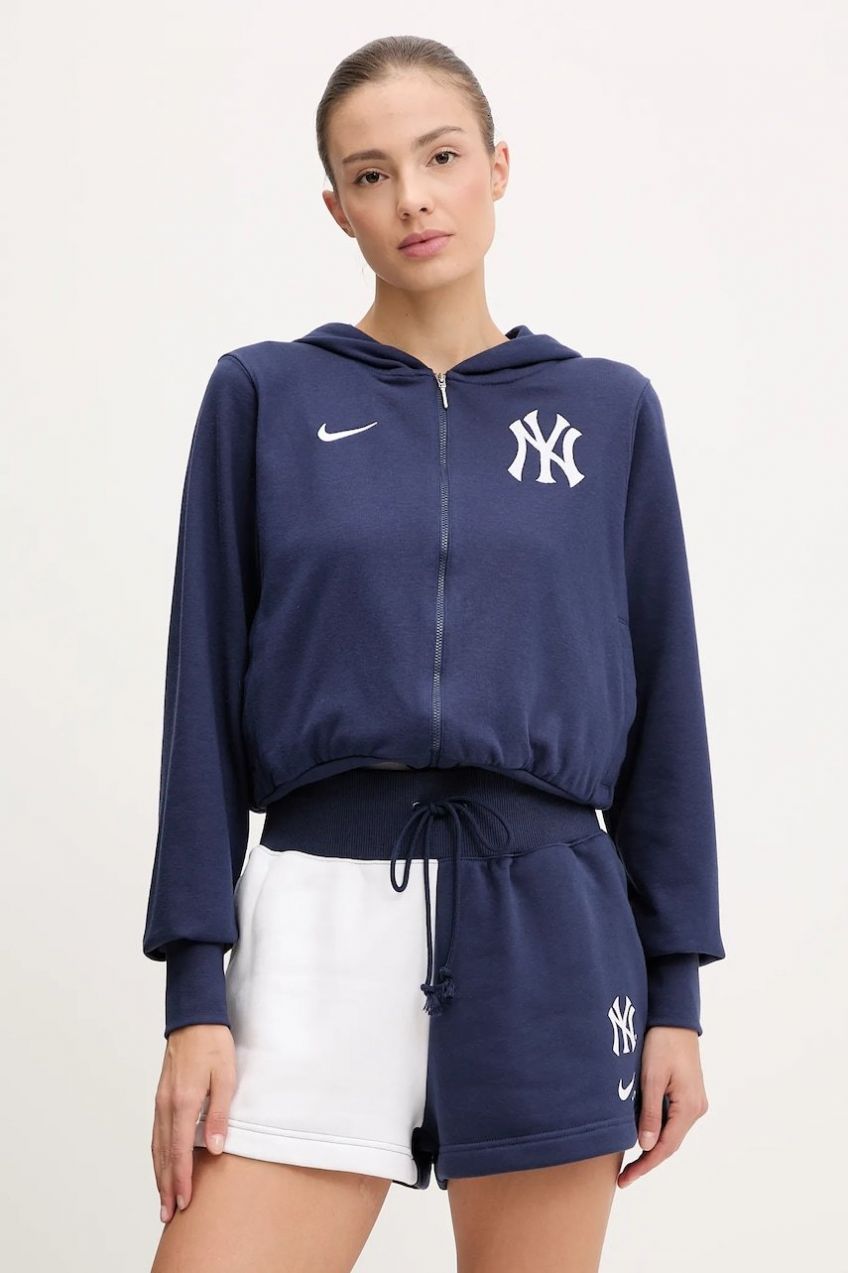 Mikina Nike New York Yankees tmavomodrá farba, s kapucňou, s nášivkou, 035D-160N-NK-HVV
