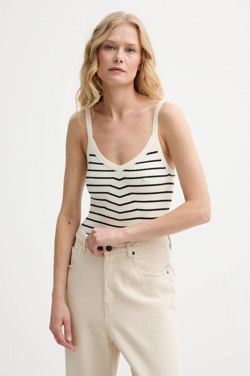 Top Levi's FREJA SCULPT TANK béžová farba, 0013B
