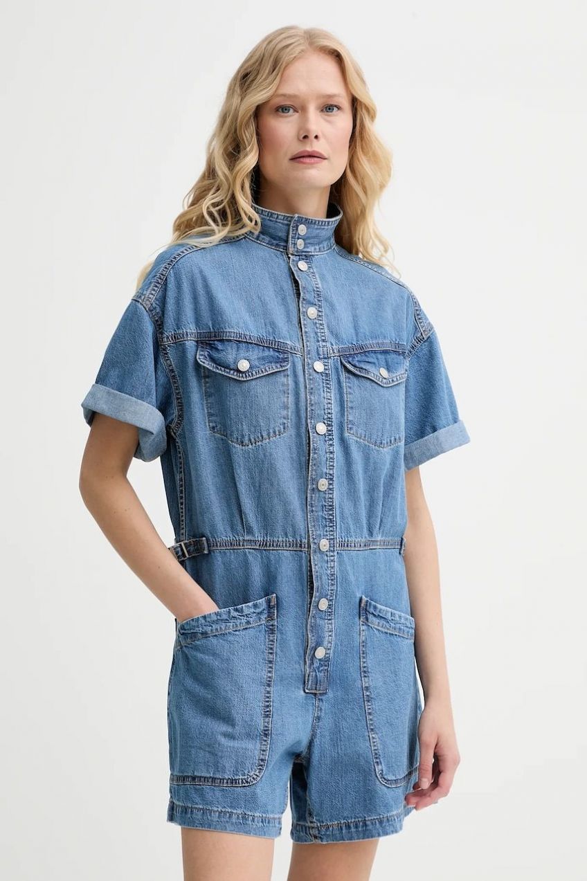Rifľový overal Levi's SS SURPLUS ROMPER bavlnené, s golierom, 001WI
