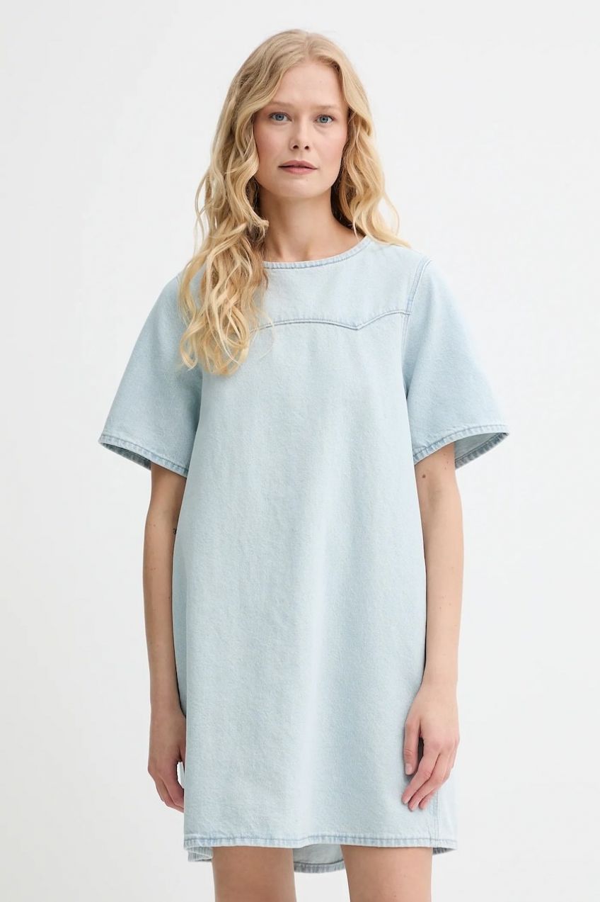 Rifľové šaty Levi's DENIM TEE DRESS mini, áčkový strih, 001WD