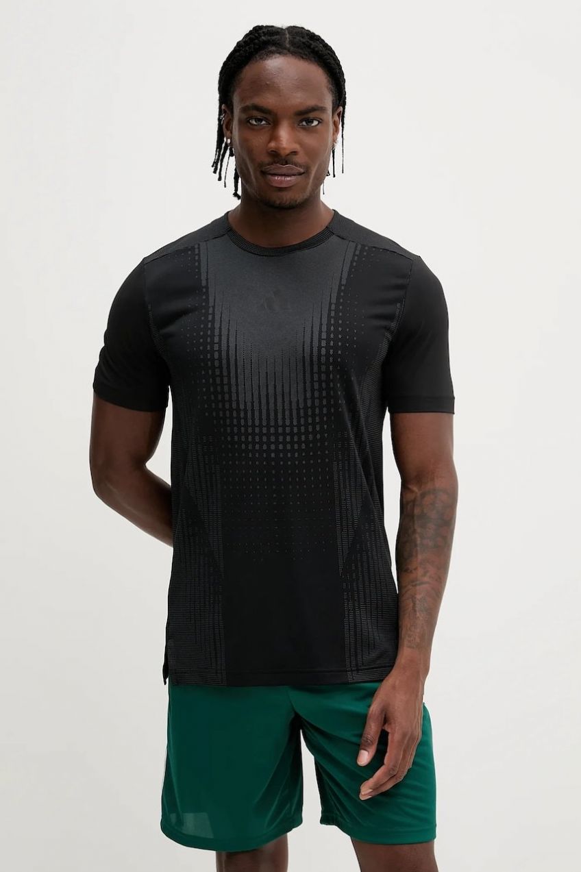 Tréningové tričko adidas Performance Airchill čierna farba, vzorované, JI8196