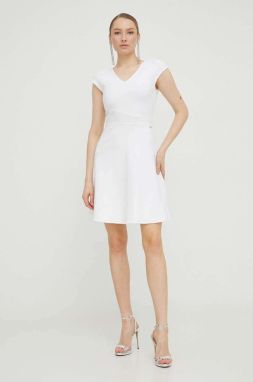 Šaty Armani Exchange béžová farba, mini, áčkový strih, 8NYA95 YJ83Z NOS