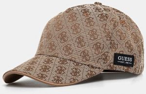 Šiltovka Guess MILANO hnedá farba, vzorovaná, AM9369 POL01