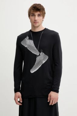 Tričko s dlhým rukávom MM6 Maison Margiela x Salomon čierna farba, s potlačou, SH0GC0052.M20101