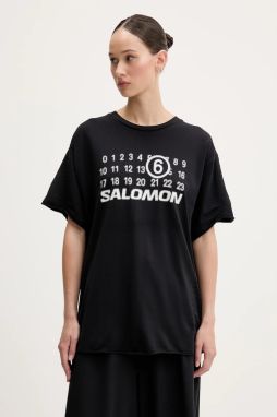 Tričko MM6 Maison Margiela x Salomon dámske, čierna farba, S52GC0345.M20101
