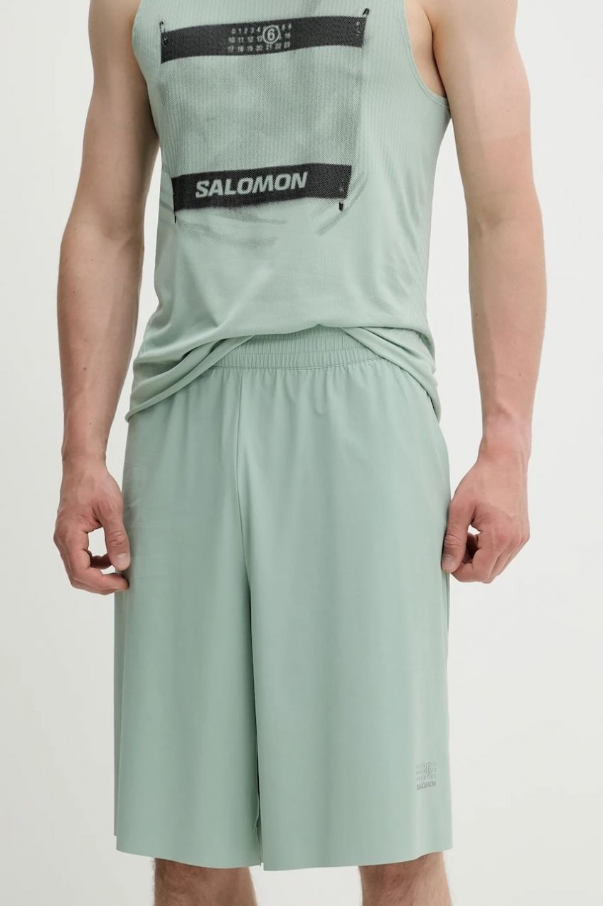 Šortky MM6 Maison Margiela x Salomon zelená farba, SH0MU0017.M35417