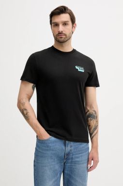 Bavlnené tričko Tommy Jeans pánske, čierna farba, s potlačou, DM0DM21539