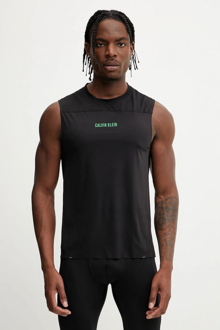 Tréningové tričko Calvin Klein Performance čierna farba, LVGMS5K187