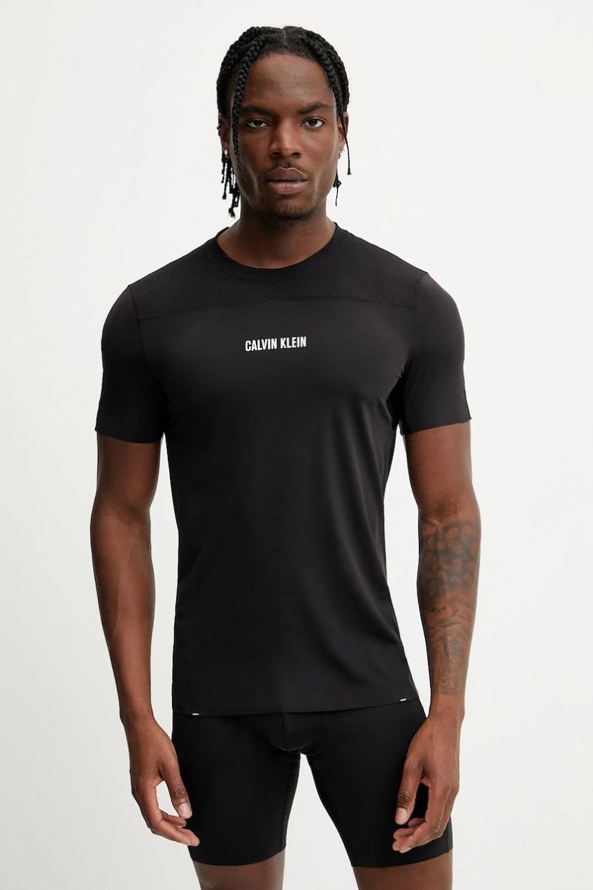 Tréningové tričko Calvin Klein Performance čierna farba, s potlačou, LVGMS5K188