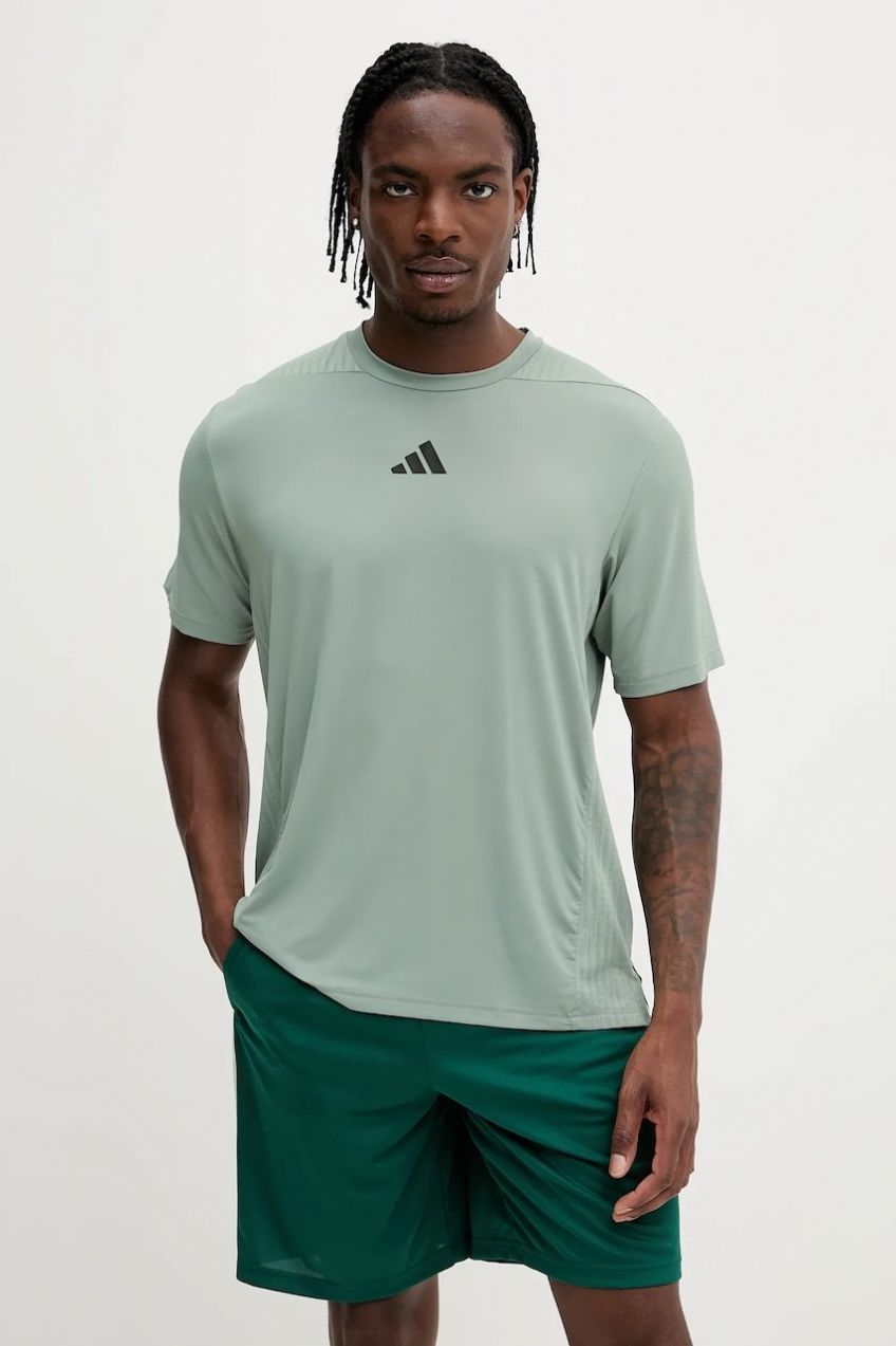 Tréningové tričko adidas Performance Designed for Training zelená farba, jednofarebné, JI8187