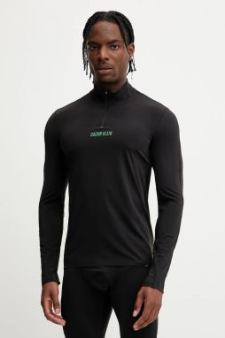 Tréningové tričko s dlhým rukávom Calvin Klein Performance čierna farba, s potlačou, LVGMF4K210
