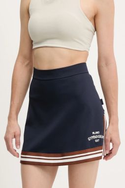 Sukňa EA7 Emporio Armani tmavomodrá farba, mini, áčkový strih, AF12114.7W000501
