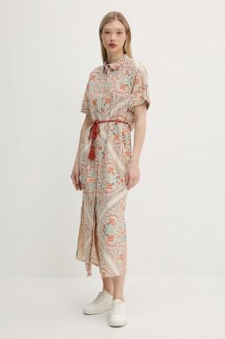 Šaty Superdry béžová farba, maxi, rovný strih, W8011893A-F4T