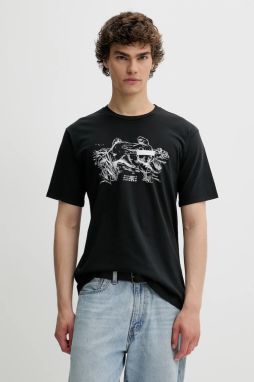 Bavlnené tričko MM6 Maison Margiela pánske, čierna farba, s potlačou, SH2GC0024