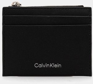 Kožená peňaženka Calvin Klein čierna farba, LV04D1044G