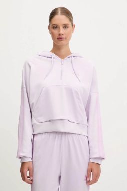 Mikina adidas Essentials fialová farba, s kapucňou, jednofarebná, JN1947
