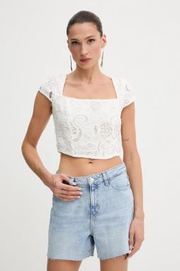 Bavlnená blúzka Guess DOMITILLE biela farba, jednofarebná, W5GH65 WH521