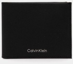 Kožená peňaženka Calvin Klein čierna farba, LV04D1042G