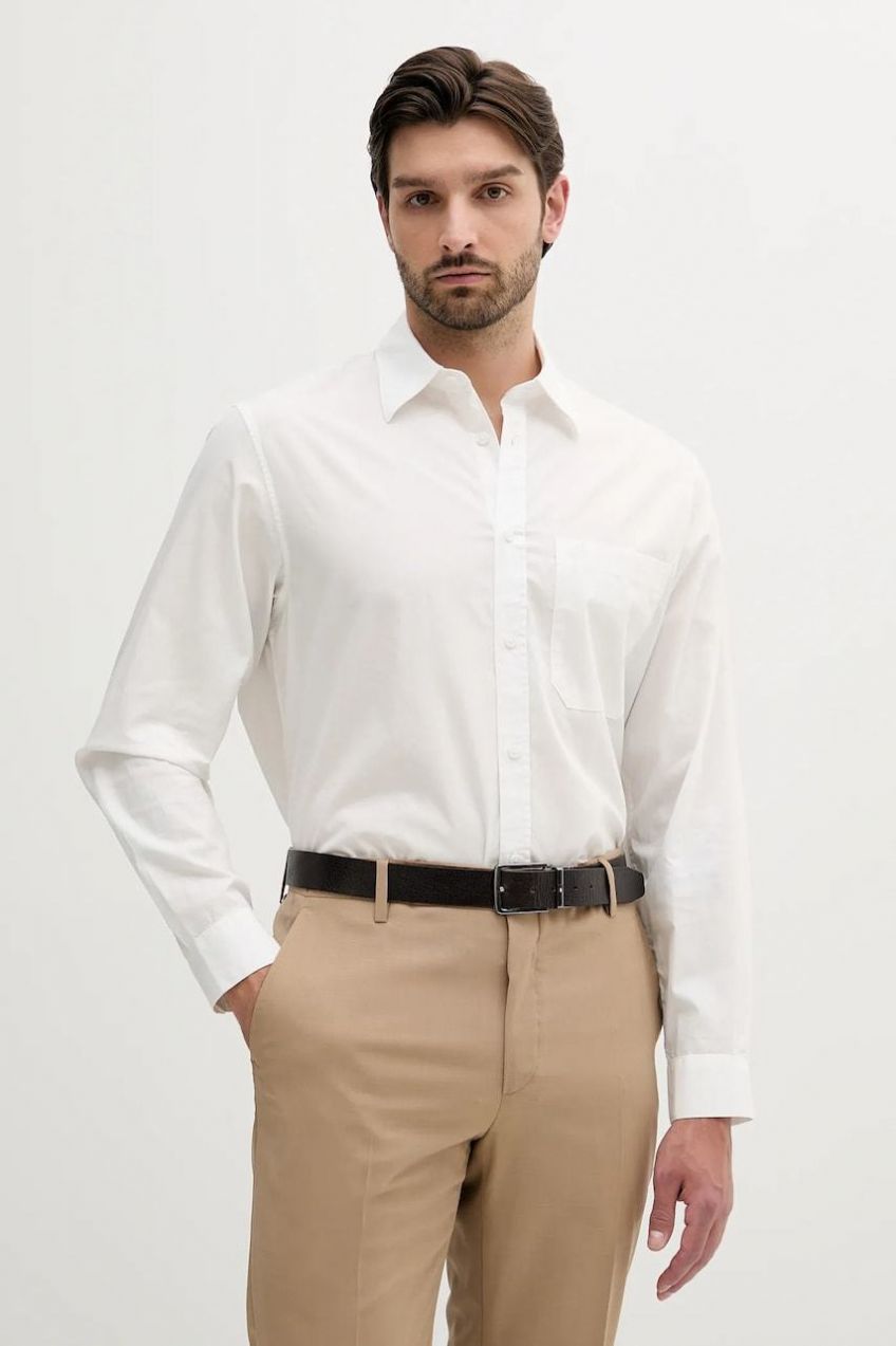Košeľa Armani Exchange biela farba, regular, s klasickým golierom, XM000450 AF14936