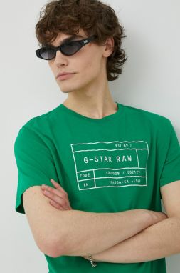 Bavlnené tričko G-Star  2-pak hnedá farba, s potlačou