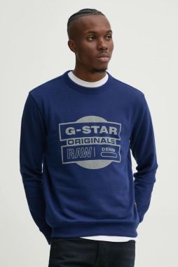Mikina G-Star pánska, tmavomodrá farba, s potlačou, D25441-D797