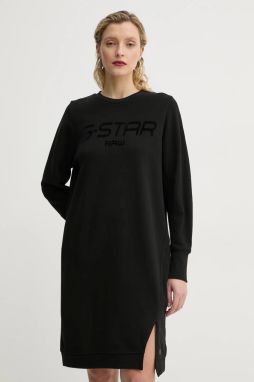 Bavlnené šaty G-Star čierna farba, mini, oversize, D25038-D589