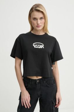Bavlnené tričko G-Star dámske, čierna farba, D26239-C336