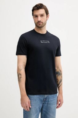 Bavlnené tričko Armani Exchange pánske, tmavomodrá farba, s potlačou, XM000539 AF10362