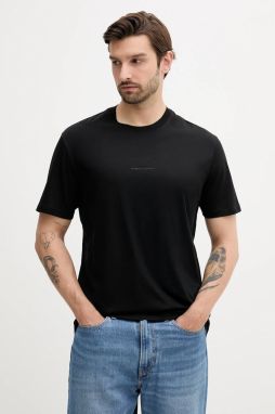 Bavlnené tričko Armani Exchange pánske, čierna farba, s potlačou, XM000533 AF10364