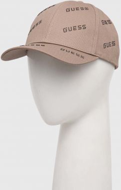 Bavlnená šiltovka Guess hnedá farba, s nášivkou, V4RZ03 WFKN0