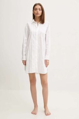Bavlnená nočná košeľa Lauren Ralph Lauren čierna farba, bavlnená, ILN32305