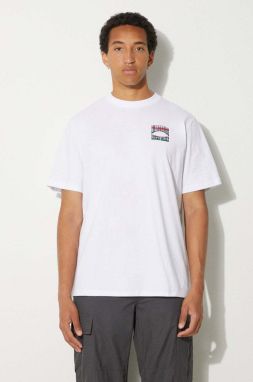 Bavlnené tričko Billionaire Boys Club Big Catch pánske, biela farba, s potlačou, B24246