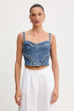 Džínsový top Guess MARSY jednofarebná, W5GH86 D4H7C