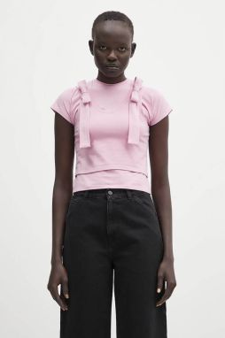 Tričko AMBUSH Layered Ribbon Baby T-Shirt dámske, fialová farba, 12115401