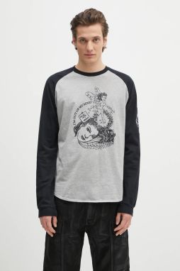 Bavlnené tričko s dlhým rukávom AMBUSH Raglan L/S T-Shirt šedá farba, s potlačou, 12115325