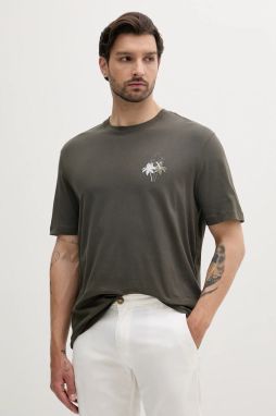 Bavlnené tričko Armani Exchange pánske, zelená farba, s nášivkou, XM000572 AF10334