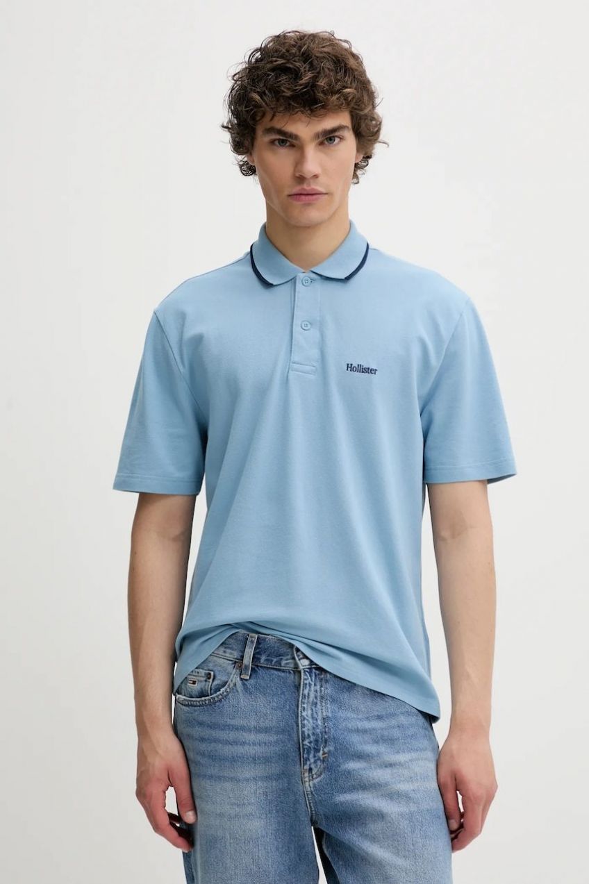 Polo tričko Hollister Co. pánske, jednofarebné, KI324-5199