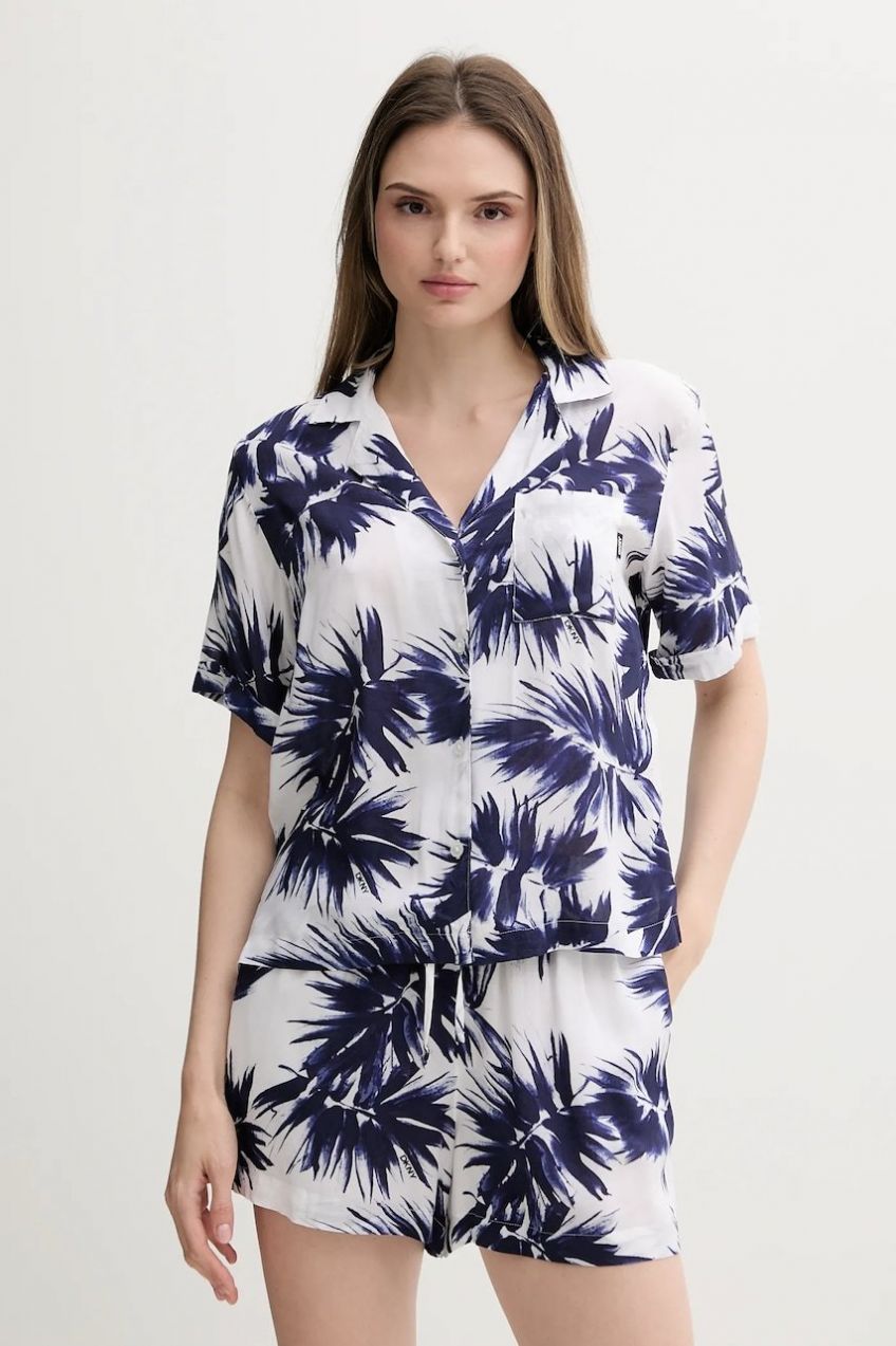 Pyžamo Dkny dámske, tmavomodrá farba, YI90052