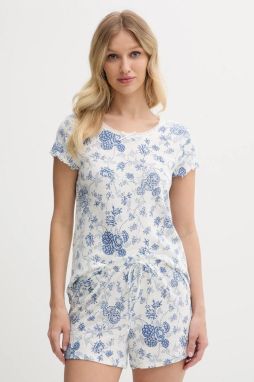 Pyžamo Lauren Ralph Lauren dámske, biela farba, ILN12432