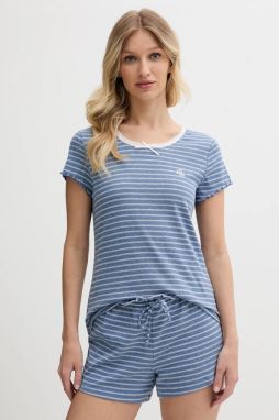 Pyžamo Lauren Ralph Lauren dámske, tmavomodrá farba, ILN12431