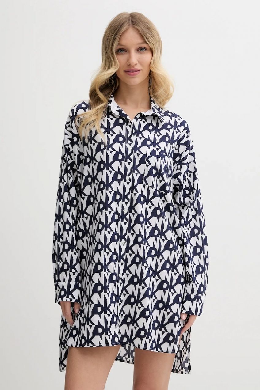 Nočná košeľa Dkny tmavomodrá farba, YI30048