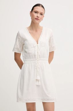 Šaty Pepe Jeans EDEN béžová farba, mini, áčkový strih, PL953699