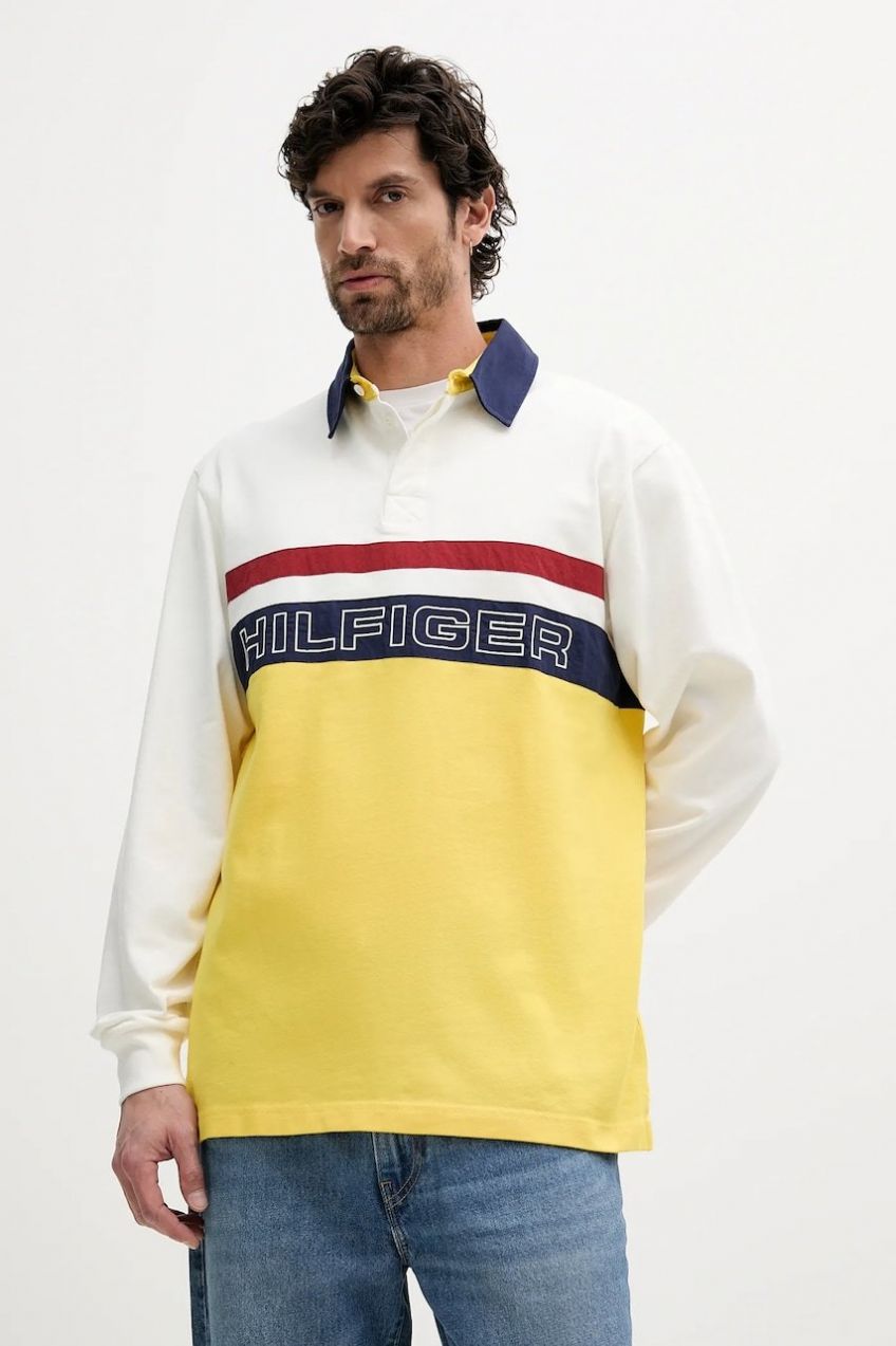 Bavlnená mikina Tommy Hilfiger SAILING biela farba, vzorovaná, MN0MN00018