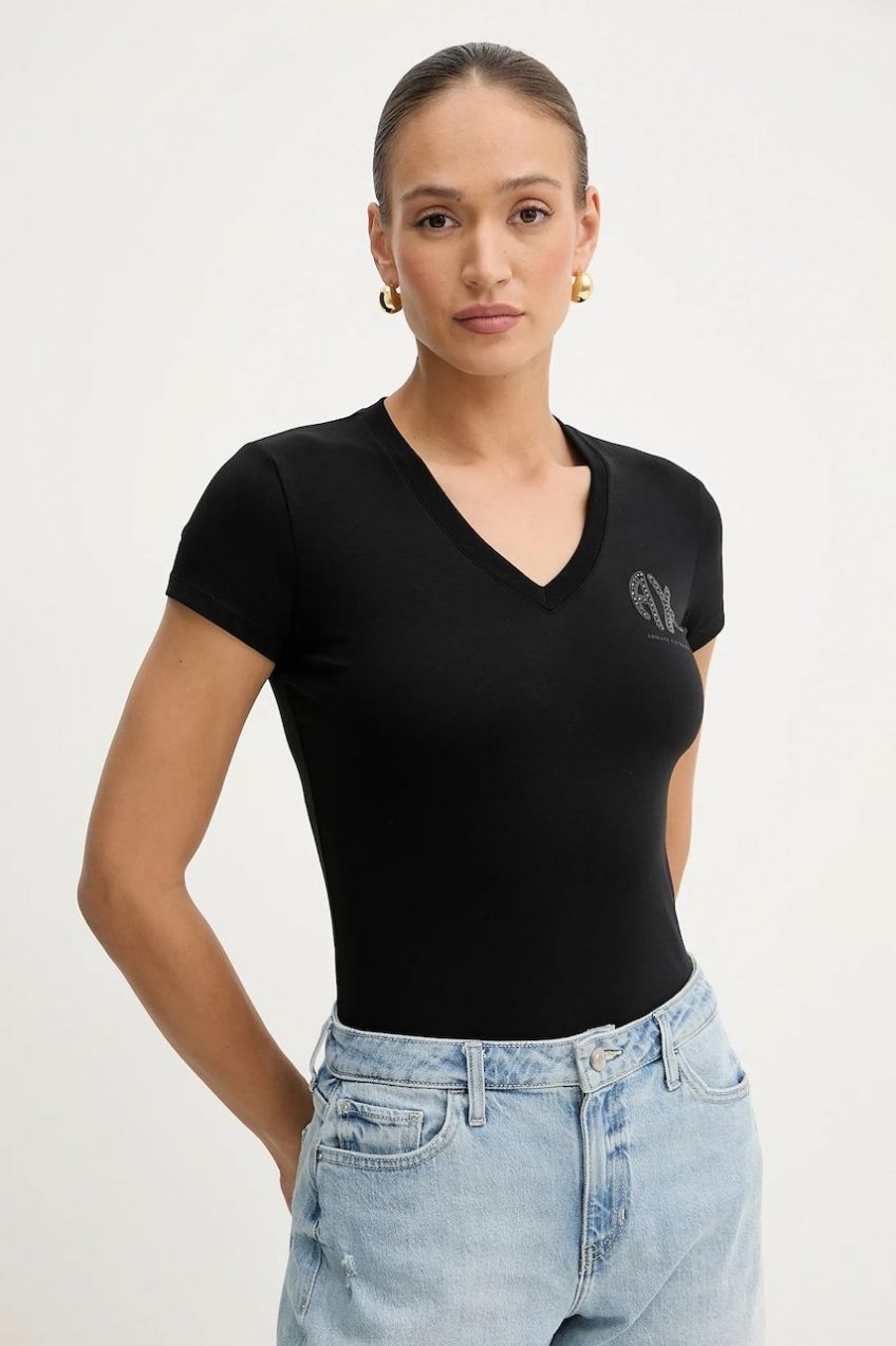 Tričko Armani Exchange dámske, čierna farba, XW000606 AF10355