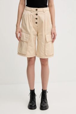Bavlnené šortky Alpha Industries Sailor Cargo Shorts Wmn béžová farba, jednofarebné, vysoký pás, 156024
